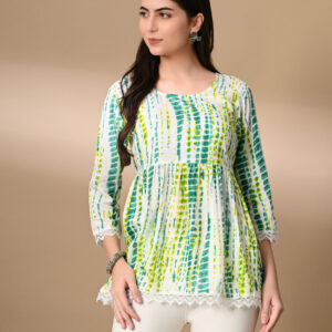 Aghanya Muted Green Rayon Top – Minimalist Style with Everyday Comfort