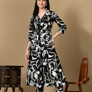 Aghanya Dark Ink Tone Rayon Kurta  Set – Sleek, Stylish & Comfortable Ethnic Ensemble