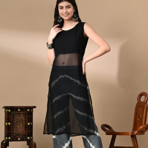 Aghanya Muted Green Georgette Top & Rayon Pant Set – Light, Graceful & Modern Chic