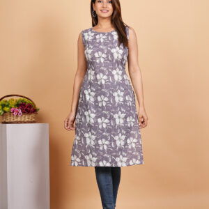 Women Printed Straight Sleevless Kurti