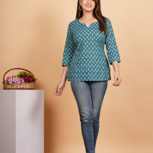 Aghanya Light Green With Leaf  Top – Cool, Casual & Everyday Essential